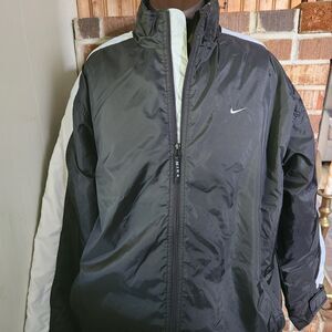 Vintage 90's Nike Full Zip Quilt Lined Windbreaker Jacket Mens Sz XL Large Black